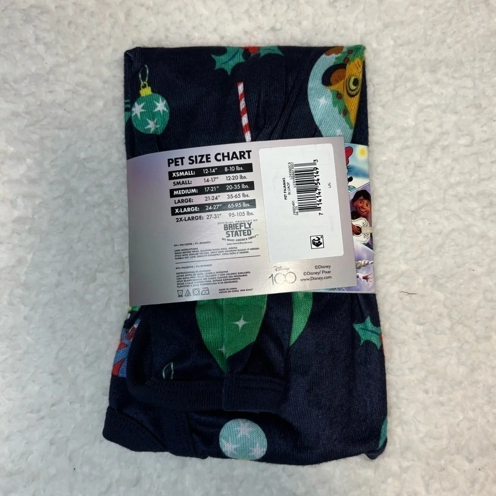Disney Pet Dog Blue Christmas Allover Print Pajama Style Cape Size Large